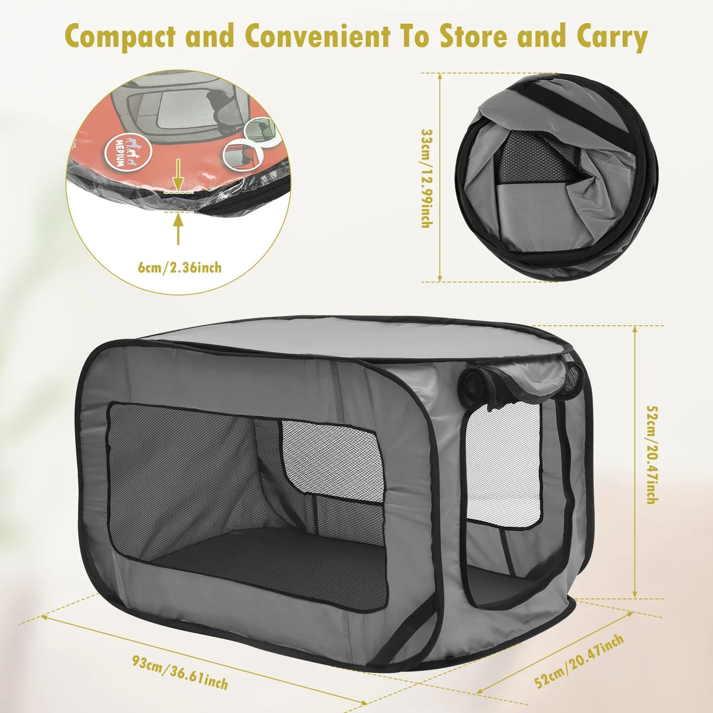 Foldable Dog Travel Crate