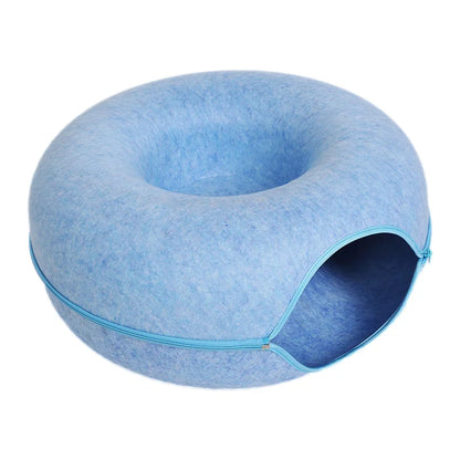 Cozy Donut Cat Tunnel Bed